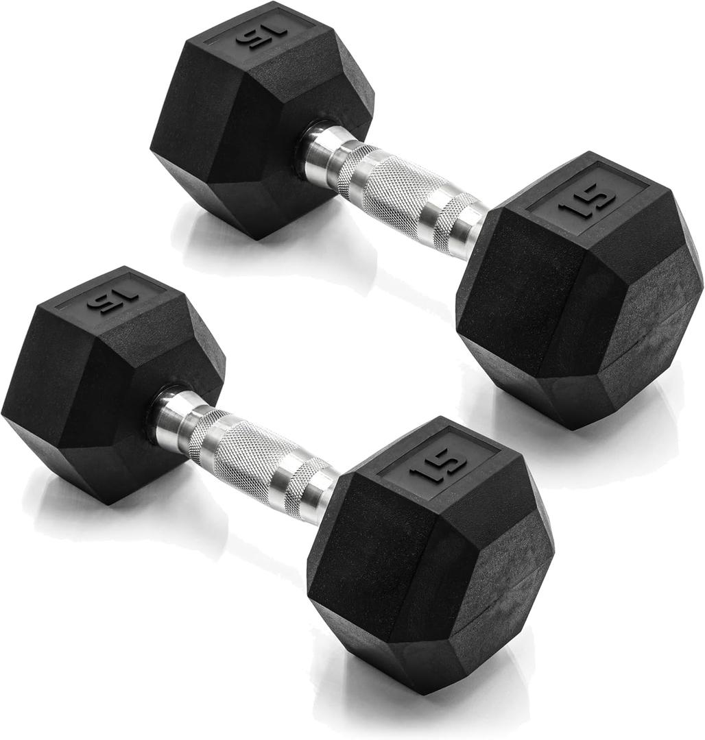 CAP Barbell Coated Dumbbell Weight | Multiple Options Pairs & Sets (15 lb - Pair)