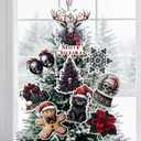 Christmas Gothic Ornaments for Christmas Tree Goth Tree Topper 9Pcs for Xmas Tree Top Decoration Indoor Outdoor Home Creepmas Decor Holiday Party