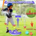2-in-1 Water Sprinkler Baseball Toy Set for Kids, Summer Outdoor Water Game with 2 Sprinkler Heads, 360 Rotating Sprinkler for Backyard Summer Fun