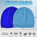 Headshion Thin Skull Cap Beanie for Men Women, 2 Pack Knit Cuffless Beanie Plain Toboggan Hat (One Size, Blue & Sky Blue)