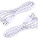 4ft US Plug Power Cable Wire for T5 T8 Double End 3Pin LED Tube, Extension Cord for Integrated LED Tube Light Bulb, White Color 5PACK