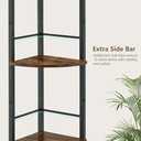 Tajsoon Small Corner Shelf Stand 3 Tier 39.6" Industrial Corner Ladder Shelf, Tall Display Shelf for Bedroom, Living Room, Office, Kitchen, Rustic Brown