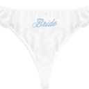 xo, Fetti White Ruffle Bride Thong, S/M/L | Embroidered Underwear, Bridesmaid Gift, Bridal Shower Lingerie, Outfit Accessory (White, L)