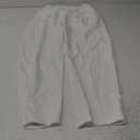 EVALESS Women's Wide Leg Barrel Pants Elastic High Waisted Trousers Business Work Casual Palazzo Pants with Pockets L White