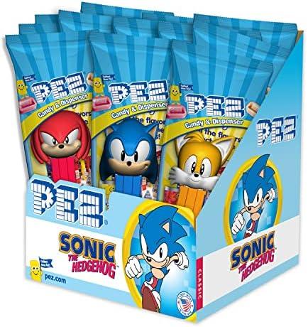 PEZ Sonic The Hedgehog, 0.58-Ounce Assorted Candy Dispensers (Individually Wrapped, Pack of 12)
