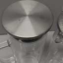 Hsei 2 Sets Glass Pitcher with Lid, 50 oz / 1500 ml Water Carafe with Handles Hot Cold Beverage Water Jar Glass Jug for Tea Juice Milk Coffee Iced Beverage (Stainless Steel Lid)