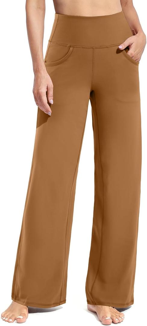 Promover Wide Leg Pants Woman Yoga Pants with Pockets Stretch Loose Casual Lounge Sweatpants 33" Size 14-16