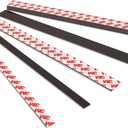 Adhesive Magnetic Tape 8 Feet,Flat Package (8 PCS 1X12"),Sticky Strips,Tapes Magnets for White Board.Magnetic Strips for Classroom