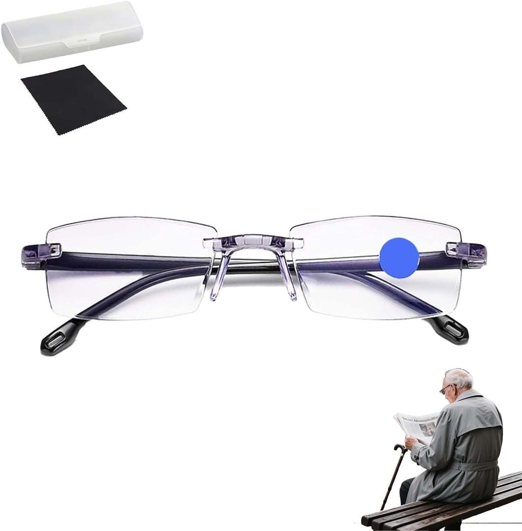 Hooporia Anti-Blue vision glasses as seen on tv for men, Anti-Blue Light Presbyopia Glasses, Auto Zoom, Smart Look Far and Near (NORMAL)