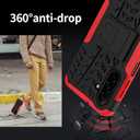 for Samsung Galaxy A17 5G/ A26 5G Phone Case with 2 Pack Screen Protector | Military Grade Shockproof | Heavy Duty Robust Bumper Cover | with Kickstand | Red