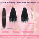 Feather Crochet Hair Extensions for Women 18 Inch 100 Strands Micro Knots Hair Pre-Separated Invisible Human Hair Blend Synthetic Curly Deep Wave Crochet Hair(100strands Black to Blonde)