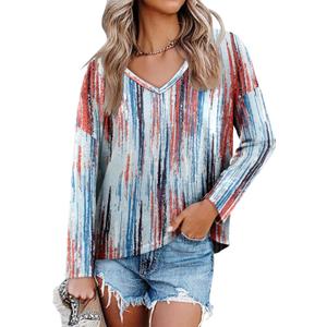 Women's Long Sleeve T-Shirts Solid Color Loose Fit Cute Basic Flowy Tops Spring Fall Casual Blouse (Blue, XL)
