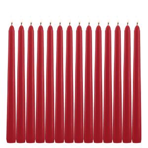 14 Pack Tall Red Taper Candles - 10 Inch Red Dripless, Unscented Dinner Candle - Paraffin Wax with Cotton Wicks - 8 Hour Burn Time.
