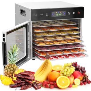 Food Dehydrators, 8 Trays Stainless Steel Dehydrator, 194  Temp Control & Digital Timer, 600W Jerky Dehydrator, Dehydrators for Fruits and Vegetables, Dog Treats, Herbs & Meat