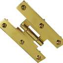 Renovators Supply Manufacturing 3 In Brass H Cabinet Hinge 1/4 In Offset With Hardware Rust Resistant Brass Flush Mount Hinge For Kitchen Cabinets Pack Of 2