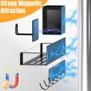DTUQYX Magnetic Spice Rack for Refrigerator, 8 Pack Clear Plastic Front Metal Magnetic Shelves with Magnet Hooks Rack, Utensil Caddy & Adjustable Paper Towel Holder, No Drill Kitchen Storage Organizer