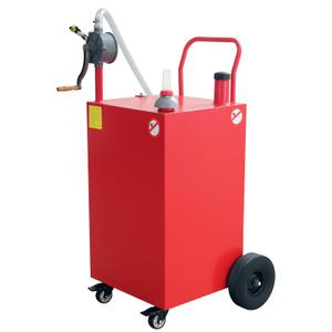 50 Gallon Fuel Caddy, Portable Gas Caddy with Manual Pump, Heavy Duty Gas with 4 Wheels, Diesel Fuel Can for Cars, Lawn Mowers, Trucks, ATVs, Boats