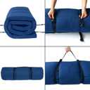 Cot Mattress Topper (Improved Thickness), Foam Quilted Pads for Camping, Soft Comfortable Sleeping Cot Mattress Pad Only, Camping Pad 75"x30" for Camp Cot/Rv Bunk/Narrow Twin Beds, Navy