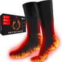 Rechargeable Heated Socks Men Women - Washable Battery Operated Foot Warmer for Ski Hunting - Electric Winter Heating Socks for Work Boot Toe Sleep Bed Indoor Outdoor Sports Walking Research (Fit Women 4-10 / Men 3-9 (Shoe Size))