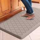 WISELIFE Kitchen Mat Cushioned Anti Fatigue Floor Mat,17.3"x39", Thick Non Slip Waterproof Kitchen Rugs and Mats,Heavy Duty PVC Foam Standing Mat for Kitchen,Floor,Home,Desk,Sink,Laundry,Khaki