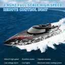 GoolRC WLtoys WL916 Remote Control Boat, 60KM/H High Speed RC Racing Boat for Pools or Lakes, 2.4GHz RC Boats with Low Battery Alarm for Teens and Adults, 46.7cm x 14cm x 13cm