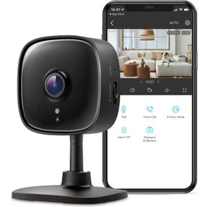 Tapo TP-Link New 2K Indoor Security Camera for Baby Monitor, Pet Camera | Motion Detection | 2-Way Audio | Night Vision | Cloud & SD Card Storage | Works w/Alexa & Google Home | Black C111