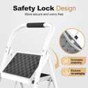 HBTower 2 Step Ladder,2 Step Stool for Adults Folding Step Stool with Cushioned Handle with Wide Anti-Slip Pedal Ergonomic Design