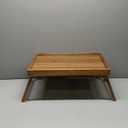 VaeFae Acacia Bed Table Tray, Wooden Breakfast Tray with Folding Legs, Bed Tray for Eating and Laptop, Eating Trays for Bedroom (Large Size)