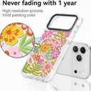 for iPhone 17 Pro Max Case Cute - Military-Grade 20 ft Drop Protection Shockproof Phone Case - Funny Passion Flower Design (6.9") Glitter Clear