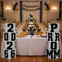 Queekay 8 Pcs Prom Column Standup Photo Booth Decorations 2026 Prom Backdrop Balloon Boxes Cardboard Decoration Column for Party College, 11.8 x 44.9 Inch(Black, Silver Base)