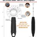 Grill Scraper Tool - Bristle Free Safe BBQ Cleaner with 1 Reusable Cleaning Gloves - Stainless Steel Heavy Duty Barbecue Brush Substitute Extended Handle & Bottle Opener Accessories
