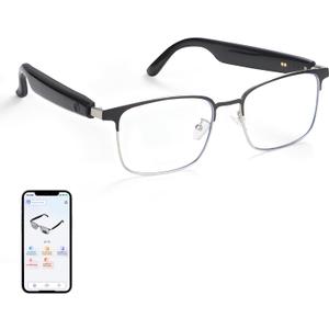 Smart Glasses with AI Translator, Real-Time Translation Glasses Polarized, Photochromic Lenses with Simultaneous Interpretation, Language Translator for Men and Women Supports 110+ Languages, (Sliver)