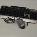 AULA Keyboard, T102 104 Keys Gaming Keyboard and Mouse Combo with RGB Backlit Number Pad, All-Metal Panel Waterproof Light Up PC Keyboard,USB Wired Computer Keyboards Gaming for Win XP/7/8/10 PC Gamer (Black Keycaps + Silver Panel)