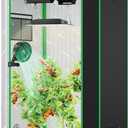 VIVOSUN S276 32"x32"x63" Grow Tent, High Reflective Mylar with Observation Window and Floor Tray for Hydroponics Indoor Plant for VS1500 (Black)