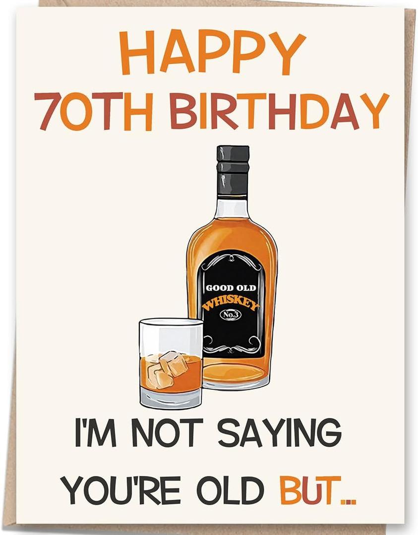 Funny 70th Birthday Cards Gifts for Men Women | Happy 70 Year Old Birthday Decoration for Him, Her, Grandpa, Dad, Husband, Brother