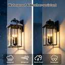 Lifora Hay 21 inch Large Outdoor Wall Sconce, 3-Light Front Porch Lantern, Waterproof E12 Wall Light Fixture, Tempered Glass Lamp Shade, Outside House Lighting for Patio Garage Entryway