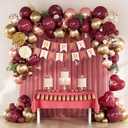 Burgundy Birthday Party Decorations with Happy Birthday Banner Tissue Tassels Paper Pompoms Butterfly Decorations Foil Balloons Happy Birthday Decorations for Women Adults