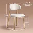 Upholstered Dining Chairs Set of 4 Mid-Century Modern Kitchen & Dining Room Chairs with PU Leather Seat and Backrest Ergonomic Sillas de Comedor(Original/Beige)