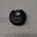 DELSWIN 4 Digit Combination Disc Padlock with Hardened Steel Shackle Combo Lock for Sheds, Storage Unit, School Gym Locker and Fence (Black,1Pcs)