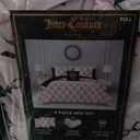 Juicy Couture Light Pink/Black Link Logo Printed Comforter Set, Full – Complete 8-Piece Bed in a Bag Collection