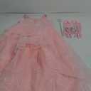 Xefenki Good Witch Glinda Costume Dress for Girls Halloween Cosplay Outfits With Crown Magic Wand and Gloves 130