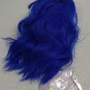 DECHOUS Womens Costume Wigs Short Wavy Curly Bob Wig with Bangs Synthetic Halloween Party Accessory Headgear Realistic Cosplay Hairpiece for Festivals Funny Costume Event Blue