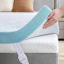 OhGeni 3 Inch Cooling Twin XL Gel Memory Foam Mattress Topper Pad,Soft Bed Cover with Anti-Slip Base,Zipper & Straps,Extra Comfort & Back Pain Relief,College Dorm Room Essential