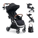 BABIDEAL Lightweight Travel Stroller for Baby, Self-Folding Toddler Stroller with Large Canopy, Full-Reclining Seat, Cup Holder Included - Newborn to 50lbs.