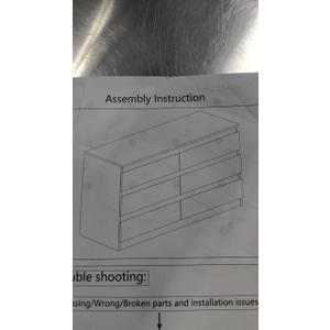 Dresser 6 Drawer, Modern Double Dresser for Bedroom, Wood Chest of Drawers with Wide Storage for Living Room