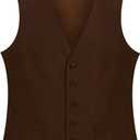 Gioberti Men's Formal Suit Vest Fit for Business or Casual Dress (XX-Large, Brown)