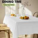 Pureegg Rectangle Table Cloth 60" x 102" 8 Packs, Durable Polyester Tablecloth Offers Reusable & Washable Protection, Ideal for Outdoor Party, Picnic, Wedding, Banquet and Birthday, White