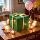 PACKGILO Large Green Gift Box with Lid 12x12x10 Inches Green Box, 1 Count