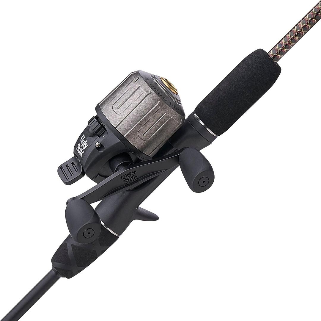 Ugly Stik GX2 Youth Spincast Reel and 5'6" Fishing Rod Combo, Red/Gold, 2-Piece, Graphite and Fiberglass Rod with Ugly Stik Clear Tip Design, 6 Size Reel - 5\'6" - Medium 