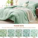 MUXHOMO 7 Pieces California King Comforter Set, Soft Bed in a Bag Cal King Size, All Season Bedding Set with Comforter, Flat Sheet, Fitted Sheet, Pillowcases & Shams, Sage Green